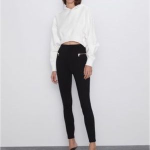 Zara high rise leggings with zips